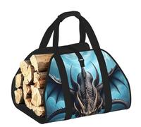 CNTDBU Flying Dragon Firewood Carrier Bag-Heavy Duty Canvas Log Tote, Waterproof Wood Hauler with Padded Handles