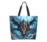CNTDBU Flying Dragon Large Capacity Shoulder Tote Bag for Women â€“ Water-Resistant Polyester Shopper for Shopping Work Daily Use
