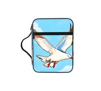 CNTDBU Flying Seagulls Bible Study Tote Bag With Handles -Water-Resistant Organiser For Church Travel, Pen Holder Tablet Pocket Journal Cover Case