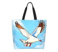 CNTDBU Flying Seagulls Large Capacity Shoulder Tote Bag for Women â€“ Water-Resistant Polyester Shopper for Shopping Work Daily Use