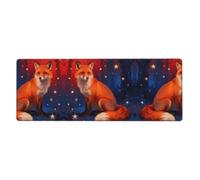 CNTDBU Fox Star Dream Extra Large Desk Mat 11.8x31.5-Non Slip Gaming Mouse Pad with Stitched Edge, Waterproof Keyboard Pad for Office