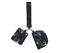 CNTDBU Future Robot Wristlet Keychain Wallet For Women-Small Wrist Bag For Keys Cards, 2 Pack Zip Pouch For Running Gym Travel, Outdoor Sports
