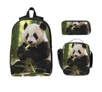 CNTDBU Giant panda Backpack Set-3-in-1 Travel Bag Lunch Bag Storage Pouch