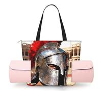 CNTDBU Gladiator Helmet Face Women's Yoga Bag-Large Gym Tote with Yoga Mat Holder, Lightweight Shoulder Bag for Workout Travel Beach