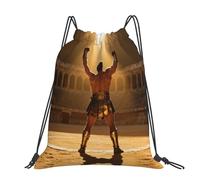 CNTDBU Gladiator Victory Pose Large Cinch Sack Bag-Waterproof Lightweight Rucksack For Gym Sports, Casual Drawstring Backpack For Travel Hiking