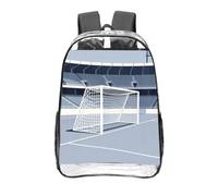 CNTDBU Goal Frame Net Clear Backpack 16 Inch Heavy Duty-Stadium Approved Transparent PVC Bookbag, Reinforced Bottom Travel Daypack Unisex
