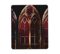 CNTDBU Gothic Revival Rubber Base Mouse Mat with Stitched Edge-Non-Slip Desk Mat for Office Gaming, Smooth Cloth Surface Multiple Vertical