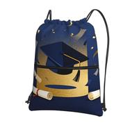 CNTDBU Graduation Cap Scroll Drawstring Backpack with Zip-Waterproof Lightweight Daypack for Gym Sports, Adjustable Cinch Bag for Travel Hiking