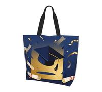 CNTDBU Graduation Cap Scroll Large Shoulder Tote Bag for Women-Lightweight Waterproof Shopping Bag, Reusable Grocery Tote with Inner Pocket for Work Travel
