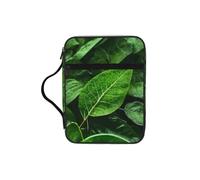 CNTDBU Green Leaf Nature Bible Study Tote Bag With Handles -Water-Resistant Organiser For Church Travel, Pen Holder Tablet Pocket Journal Cover Case
