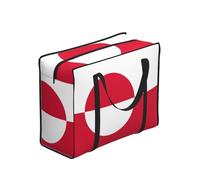 CNTDBU Greenland Flag Heavy Duty Shopping Tote Bag-Waterproof Reusable Grocery Bag With Zip, Foldable Storage Bag For Travel Picnic