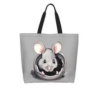 CNTDBU Grey rat Large Capacity Shoulder Tote Bag for Women â€“ Water-Resistant Polyester Shopper for Shopping Work Daily Use