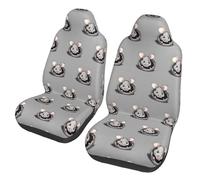 CNTDBU Grey rat Universal Car Seat Covers 2 Pack - 3D Foam Padding Polyester Protection for Sedan, SUV and Van Seats