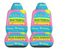 CNTDBU Happy Birthday Balloon Car Seat Covers 2 Pack for Front Seats, Universal Stretch Seat Protectors for Car SUV Truck Van