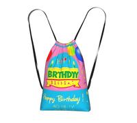 CNTDBU Happy Birthday Balloon Foldable Drawstring Rucksack-Lightweight Packable Reusable Shopping Bag for Travel, Compact Pocket Sling Backpack for Camping Gym