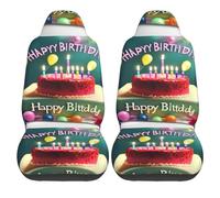 CNTDBU Happy Birthday Beautiful Car Seat Covers 2 Pack for Front Seats, Universal Stretch Seat Protectors for Car SUV Truck Van