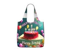 CNTDBU Happy Birthday Beautiful Packaway Shopping Tote-Lightweight Reusable Foldable Bag for Groceries, 25L Travel Rucksack with Drawstring for Work Gym