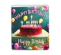CNTDBU Happy Birthday Beautiful Rubber Base Mouse Mat with Stitched Edge-Non-Slip Desk Mat for Office Gaming, Smooth Cloth Surface Multiple Vertical