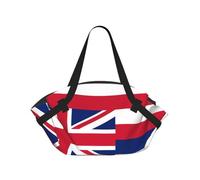 CNTDBU Hawaii Flag 2-in-1 Picnic Blanket Bag-Foldable Waterproof Round Mat for Beach Park, Portable Camping Tote with Storage Pockets for Outdoor Adventures