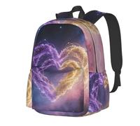 CNTDBU Heart Quantum Lightweight Casual Backpack for Adults-Large Capacity Travel Daypack with Padded Straps, Water Resistant Commuter Bag