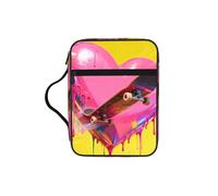 CNTDBU Heart-Shaped Skateboard Bible Study Tote Bag With Handles -Water-Resistant Organiser For Church Travel, Pen Holder Tablet Pocket Journal Cover Case