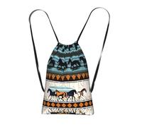 CNTDBU Horse Stripes Pattern Foldable Drawstring Rucksack-Lightweight Packable Reusable Shopping Bag for Travel, Compact Pocket Sling Backpack for Camping Gym
