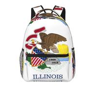 CNTDBU Illinois State Flag Lightweight Casual Backpack-Water Resistant Daypack for Adults, Comfortable Travel Bag with Padded Shoulder Straps