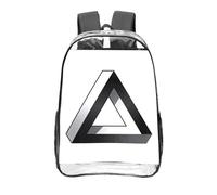 CNTDBU Impossible Triangle Clear Backpack 16 Inch Heavy Duty-Stadium Approved Transparent PVC Bookbag, Reinforced Bottom Travel Daypack Unisex