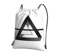 CNTDBU Impossible Triangle Drawstring Backpack with Zip-Waterproof Lightweight Daypack for Gym Sports, Adjustable Cinch Bag for Travel Hiking