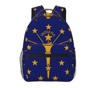 CNTDBU Indiana State Flag Lightweight Casual Backpack-Water Resistant Daypack for Adults, Comfortable Travel Bag with Padded Shoulder Straps