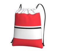 CNTDBU Indonesian flag Drawstring Backpack with Zip-Waterproof Lightweight Daypack for Gym Sports, Adjustable Cinch Bag for Travel Hiking