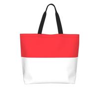CNTDBU Indonesian flag Large Capacity Shoulder Tote Bag for Women â€“ Water-Resistant Polyester Shopper for Shopping Work Daily Use