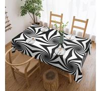 CNTDBU Infinite Spiral Vortex Scalloped Edge Tablecloth 54x72-Waterproof Stain Resistant Wrinkle Free Cover, Square Table Cloth for Dining Party