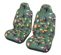 CNTDBU Insect Atlas Car Seat Covers 2 Pack-Universal Fit Front Seat Protector for Cars SUV Truck, Elastic Bottom Breathable Auto Seat Covers