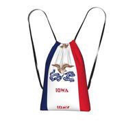CNTDBU Iowa state flag Foldable Drawstring Rucksack-Lightweight Packable Reusable Shopping Bag for Travel, Compact Pocket Sling Backpack for Camping Gym