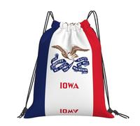 CNTDBU Iowa State Flag Large Cinch Sack Bag-Waterproof Lightweight Rucksack For Gym Sports, Casual Drawstring Backpack For Travel Hiking