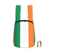 CNTDBU Irish Flag Foldable Backpack 16l-Lightweight Packable Daypack For Travel, Waterproof Hiking Rucksack With Zip For Men Women