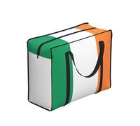 CNTDBU Irish Flag Heavy Duty Shopping Tote Bag-Waterproof Reusable Grocery Bag With Zip, Foldable Storage Bag For Travel Picnic