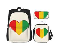CNTDBU Italy Flag Heart Backpack Lunch Bag Pouch Set-3 in 1 Travel Bag for Commuters, Insulated Lunch Tote for Work with Laptop Sleeve