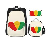CNTDBU Italy Flag Heart Backpack Lunch Bag Pouch Set-3 in 1 Travel Bag for Commuters, Insulated Lunch Tote for Work with Laptop Sleeve