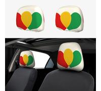 CNTDBU Italy Flag Heart Car Headrest Cover 2 Pack-Stretchable Soft Seat Cushion Protector for Cars, Universal Fit Headrest Covers for Truck SUV