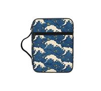 CNTDBU Japanese Ukiyo-E Bible Study Tote Bag With Handles -Water-Resistant Organiser For Church Travel, Pen Holder Tablet Pocket Journal Cover Case