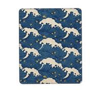 CNTDBU Japanese Ukiyo-e Rubber Base Mouse Mat with Stitched Edge-Non-Slip Desk Mat for Office Gaming, Smooth Cloth Surface Multiple Vertical