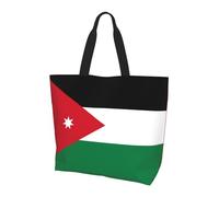 CNTDBU Jordanian flag Large Shoulder Tote Bag for Women-Lightweight Waterproof Shopping Bag, Reusable Grocery Tote with Inner Pocket for Work Travel