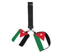 CNTDBU Jordanian Flag Wristlet Keychain Wallet For Women-Small Wrist Bag For Keys Cards, 2 Pack Zip Pouch For Running Gym Travel, Outdoor Sports