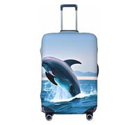 CNTDBU Jumping up Dolphins XL Stretchy Suitcase Cover-Elastic Luggage Protector for Travel, Scratch Resistant Fit Most Suitcases