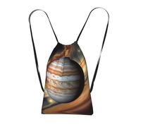 CNTDBU Jupiter Landscape Foldable Drawstring Rucksack-Lightweight Packable Reusable Shopping Bag for Travel, Compact Pocket Sling Backpack for Camping Gym