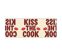CNTDBU Kiss Cook Phrase Extra Large Desk Mat 11.8x31.5-Non Slip Gaming Mouse Pad with Stitched Edge, Waterproof Keyboard Pad for Office