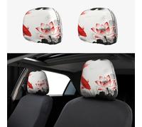 CNTDBU Koi Fish Lotus Car Headrest Cover 2 Pack-Stretchable Soft Seat Cushion Protector for Cars, Universal Fit Headrest Covers for Truck SUV