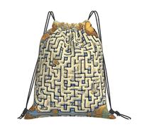 CNTDBU Labyrinth Treasure Map Large Cinch Sack Bag-Waterproof Lightweight Rucksack For Gym Sports, Casual Drawstring Backpack For Travel Hiking